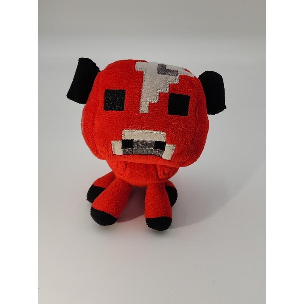 2014 Mojang Minecraft Baby Mooshroom Red Cow Stuffed Animal Plush 6" toy‎